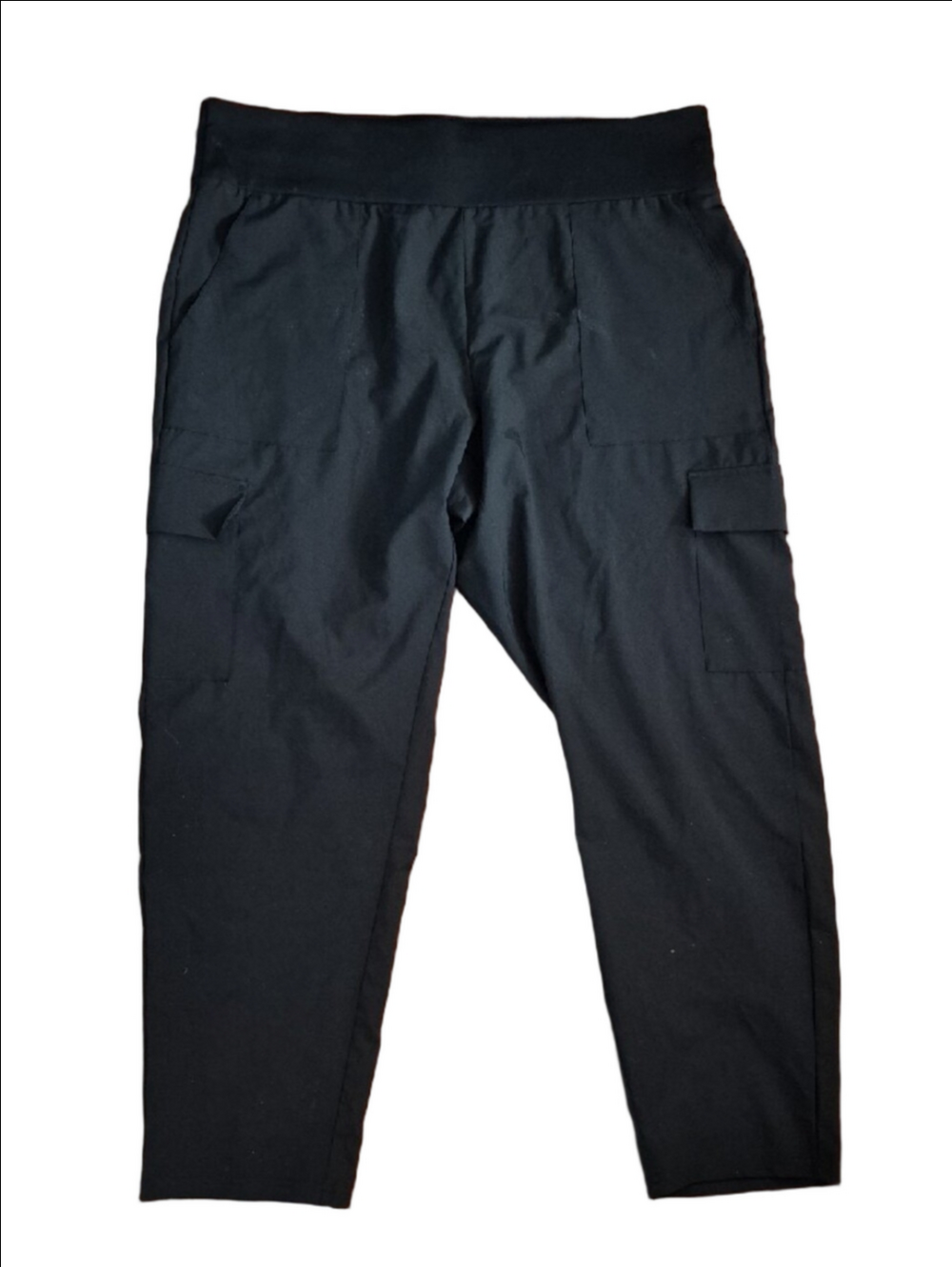 Danskin Black High-Waist Cropped Cargo Style Hiking Work Out Pants Size L